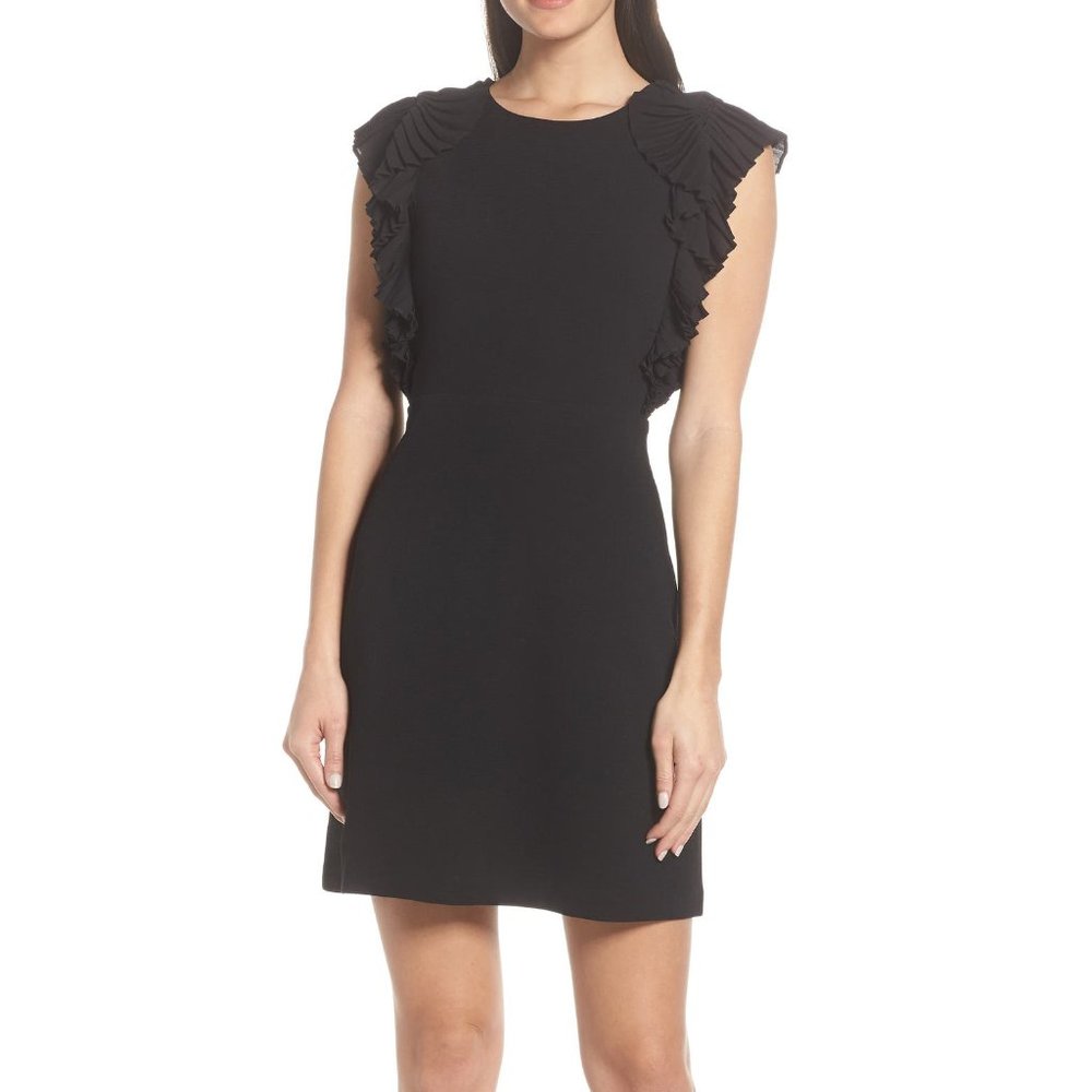Chelsea28 Women's Pleat Shoulder Sheath Dress Black Size 6 NWT